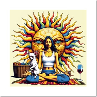 Zen Woman Chihuahua Meditation Posters and Art